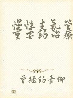 慢性支气管炎最重要的治疗是封面