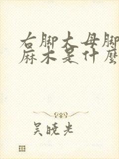 右脚大母脚趾头麻木是什么原因封面