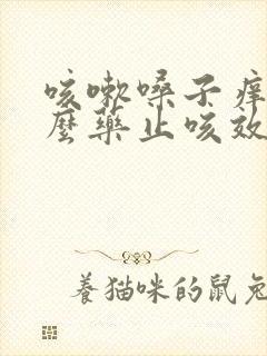 咳嗽嗓子痒吃什么药止咳效果好