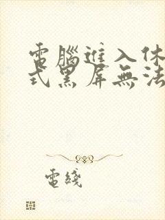 电脑进入休眠模式黑屏无法唤醒