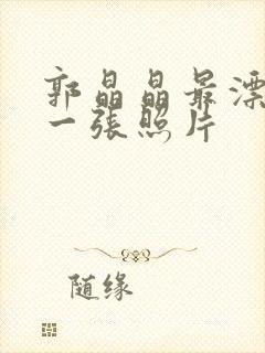 郭晶晶最漂亮的一张照片