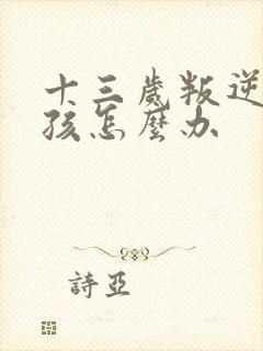 十三岁叛逆期男孩怎么办封面