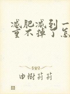 减肥减到一半体重不掉了怎么办封面