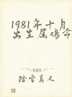 1981年十月出生属鸡命运