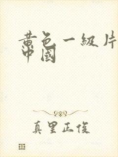 黄色一级片特黄中国封面