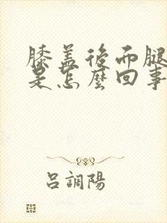 膝盖后面腿弯疼是怎么回事封面