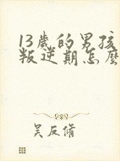 13岁的男孩子叛逆期怎么办