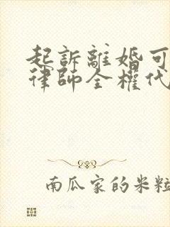 起诉离婚可以请律师全权代理吗封面