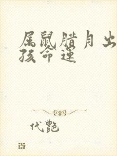 属鼠腊月出生男孩命运封面