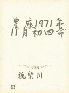 农历1971年11月初四命运