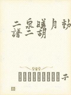 二泉映月动态简谱二胡