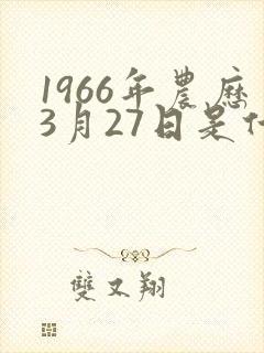 1966年农历3月27日是什么命封面