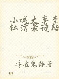 小城大事李秋萍杜涛最后结局封面