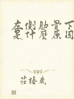 左侧肋骨下方疼是什么原因?