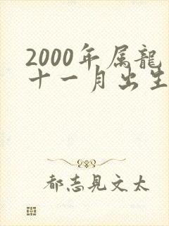 2000年属龙十一月出生的命运