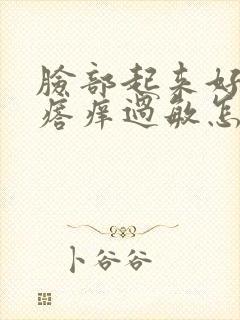 脸部起来好多疙瘩痒过敏怎么办封面