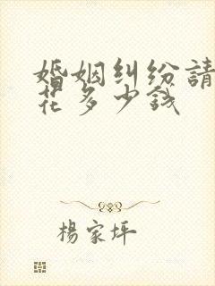 婚姻纠纷请律师花多少钱