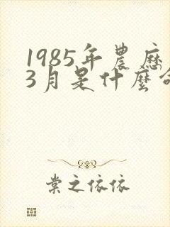 1985年农历3月是什么命封面