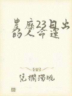 农历23日出生的人命运