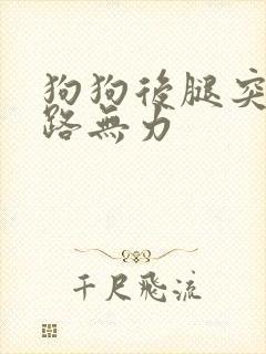 狗狗后腿突然走路无力封面