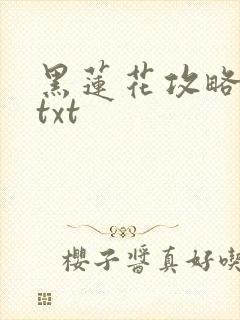 黑莲花攻略手册txt