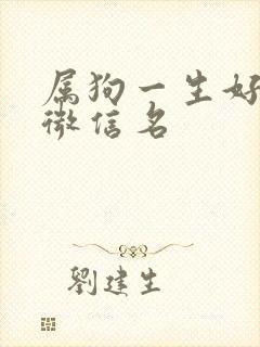 属狗一生好运的微信名