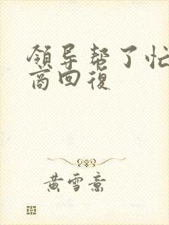 领导帮了忙高情商回复