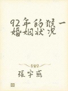 92年的猴一生婚姻状况封面