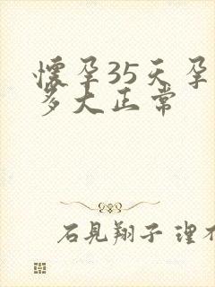 怀孕35天孕囊多大正常封面