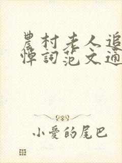 农村老人追悼会悼词范文通用