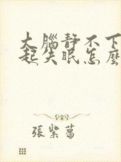 大脑静不下来引起失眠怎么办