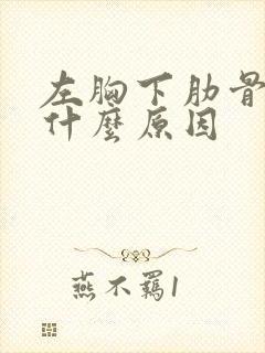 左胸下肋骨疼是什么原因