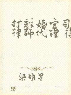 打离婚官司 请律师代理 得多少钱