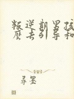 叛逆期男孩子怎么去引导和沟通