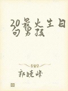 20最火生日短句男孩