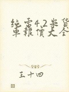 纯电4.2米货车报价大全价格