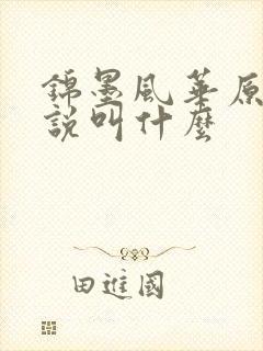 锦墨风华原著小说叫什么