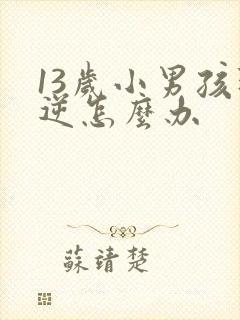 13岁小男孩叛逆怎么办