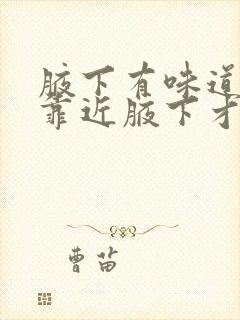 腋下有味道但是靠近腋下才能闻到封面