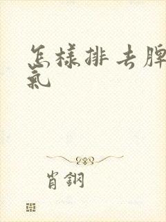 怎样排去脾胃湿气