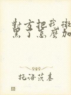 对方把我微信拉黑了怎么加回来呢