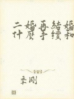 二婚再结婚需要什么手续和证件