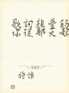 歌词亲爱的爱上你从那天起是什么歌封面