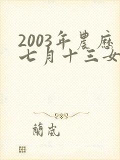 2003年农历七月十三女生命运