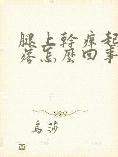 腿上干痒起小疙瘩怎么回事