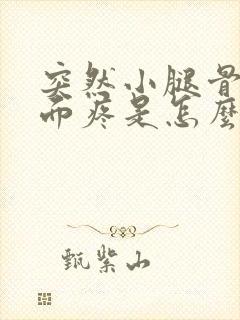 突然小腿骨头里面疼是怎么回事封面