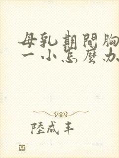 母乳期间胸一大一小怎么办封面