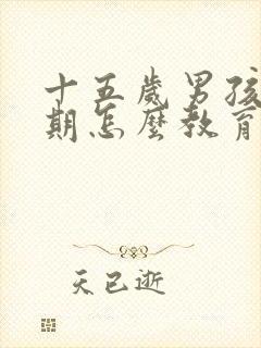 十五岁男孩叛逆期怎么教育