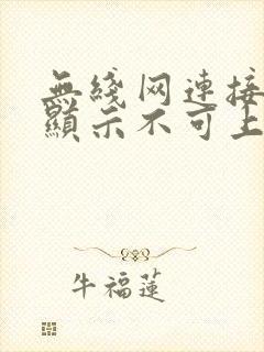 无线网连接成功显示不可上网