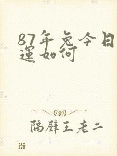 87年兔今日财运如何